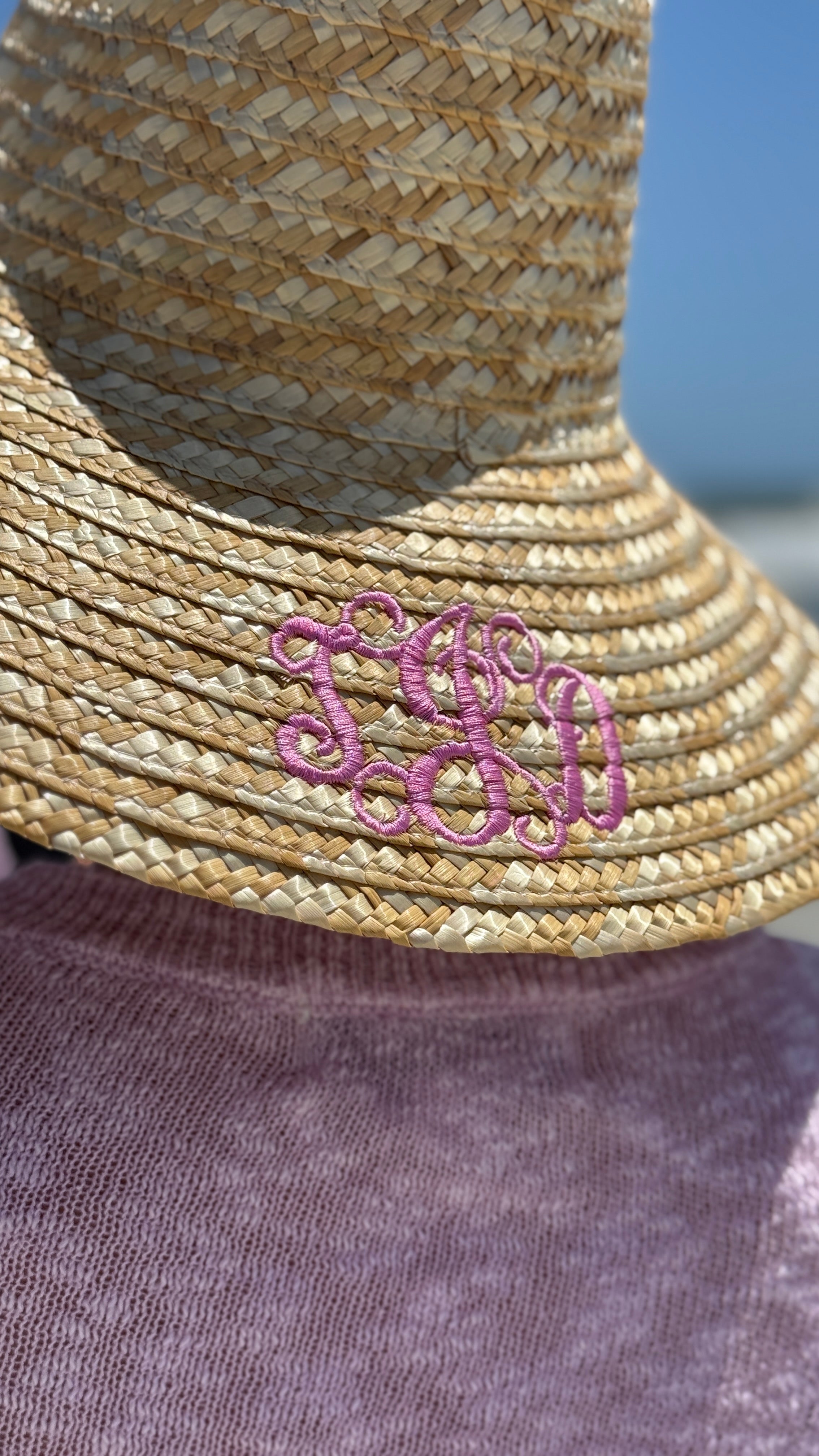 Monogrammed Straw Sun Hat