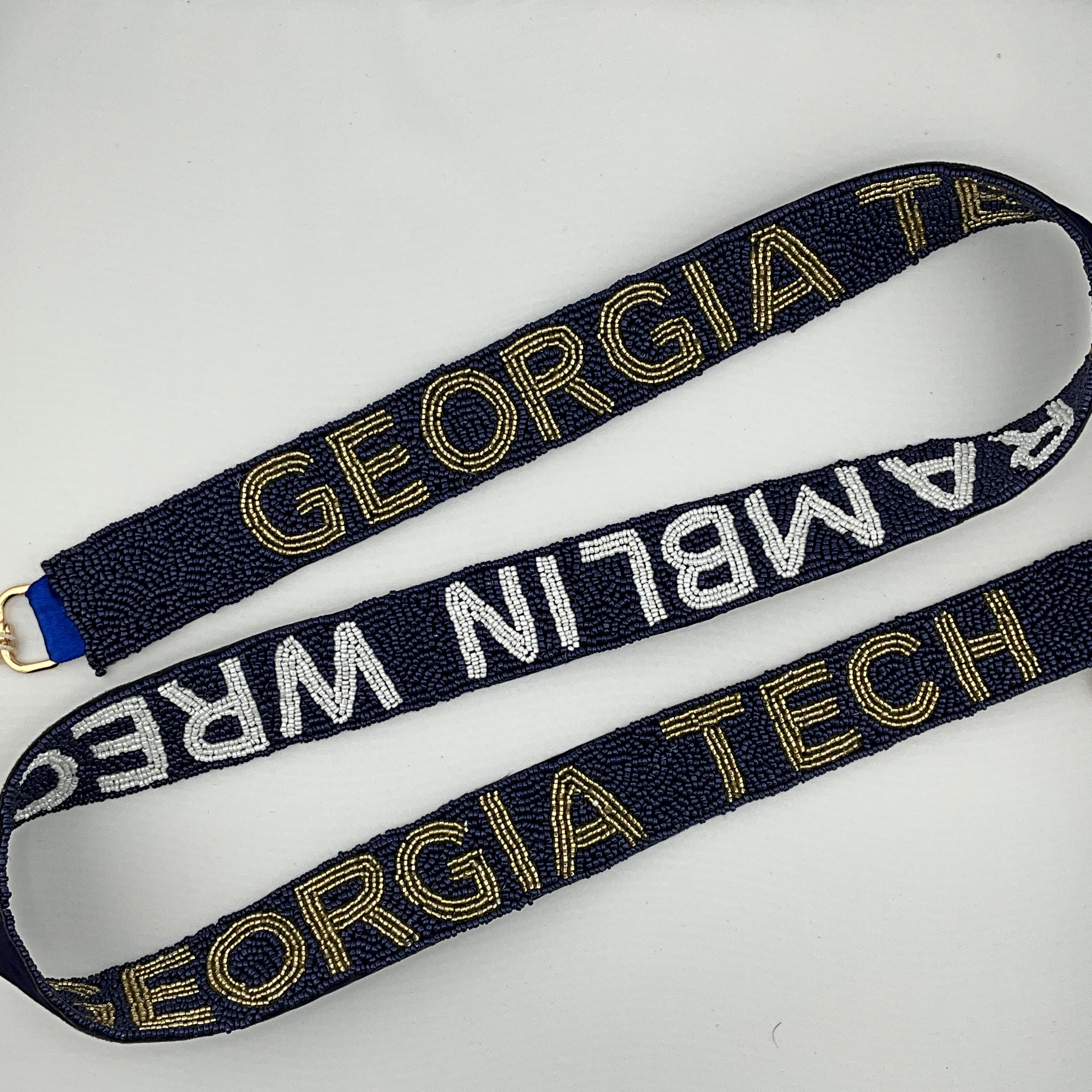 Georgia Tech Beaded Strap and Clear Bag