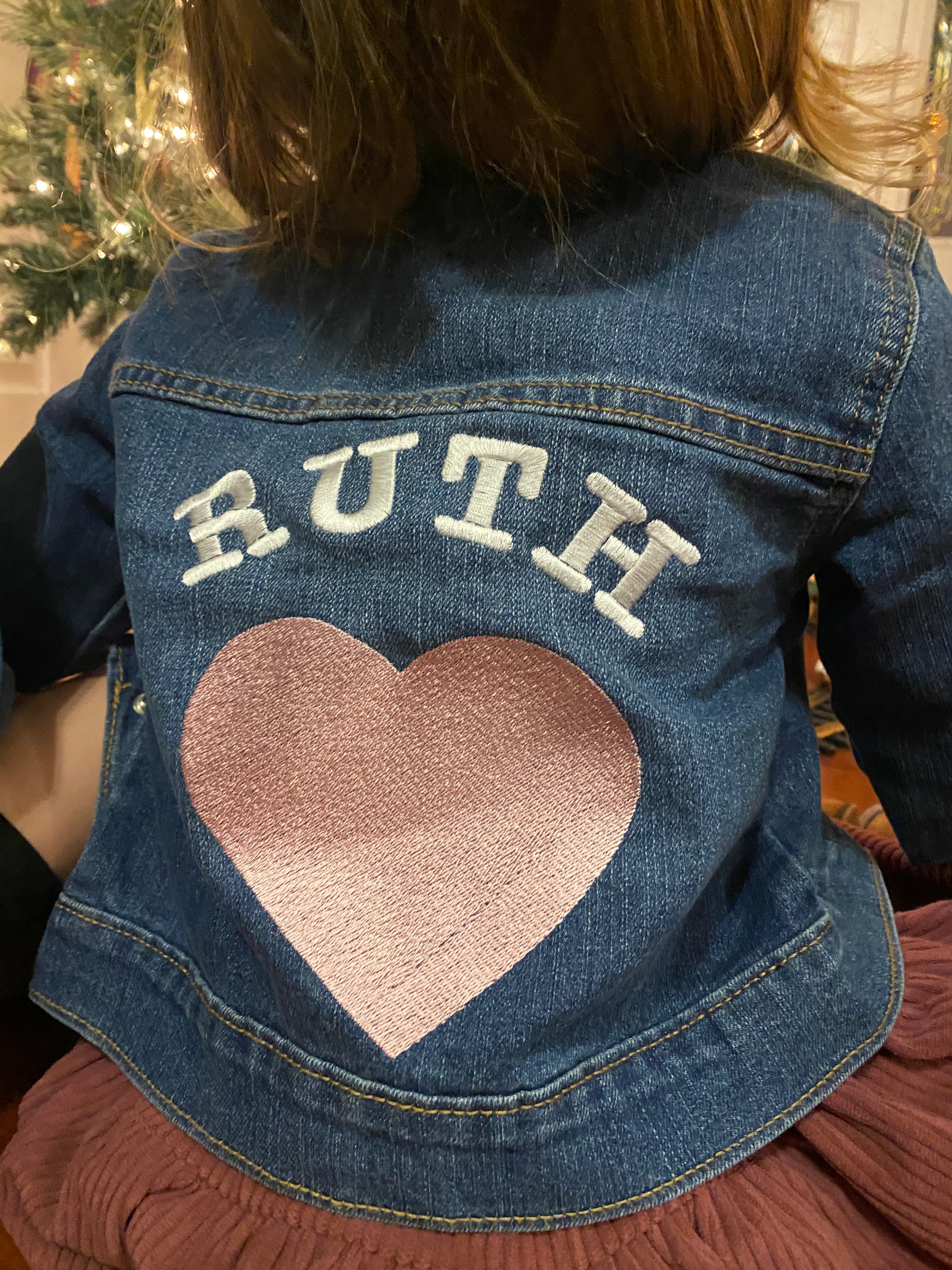 Personalized Denim Jacket for Little Girls - Custom Embroidery