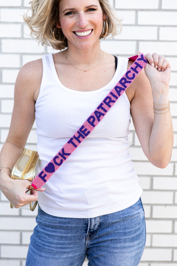 Eras Tour Outfit - F the Patriarchy Beaded Purse Strap and Clear Bag