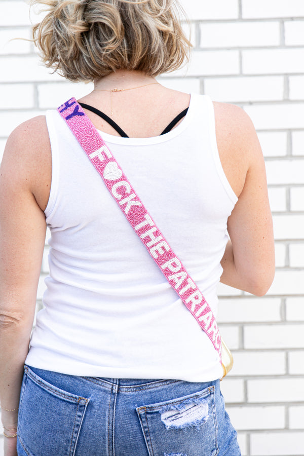 Eras Tour Outfit - F the Patriarchy Beaded Purse Strap and Clear Bag