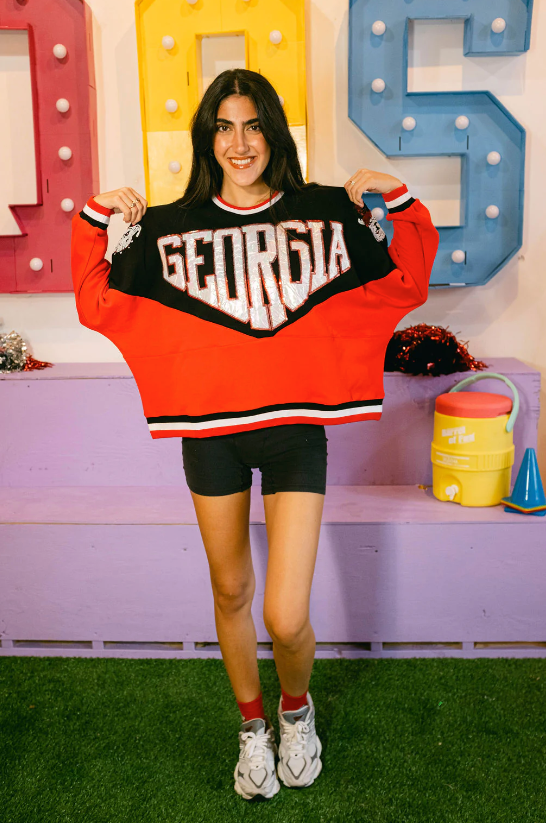 Queen of Sparkles UGA Two Toned Holographic Georgia Sweatshirt