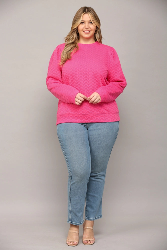 Textured Puff Sleeve Top