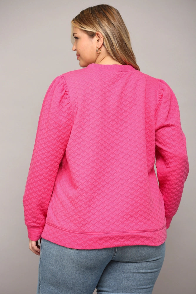 Textured Puff Sleeve Top