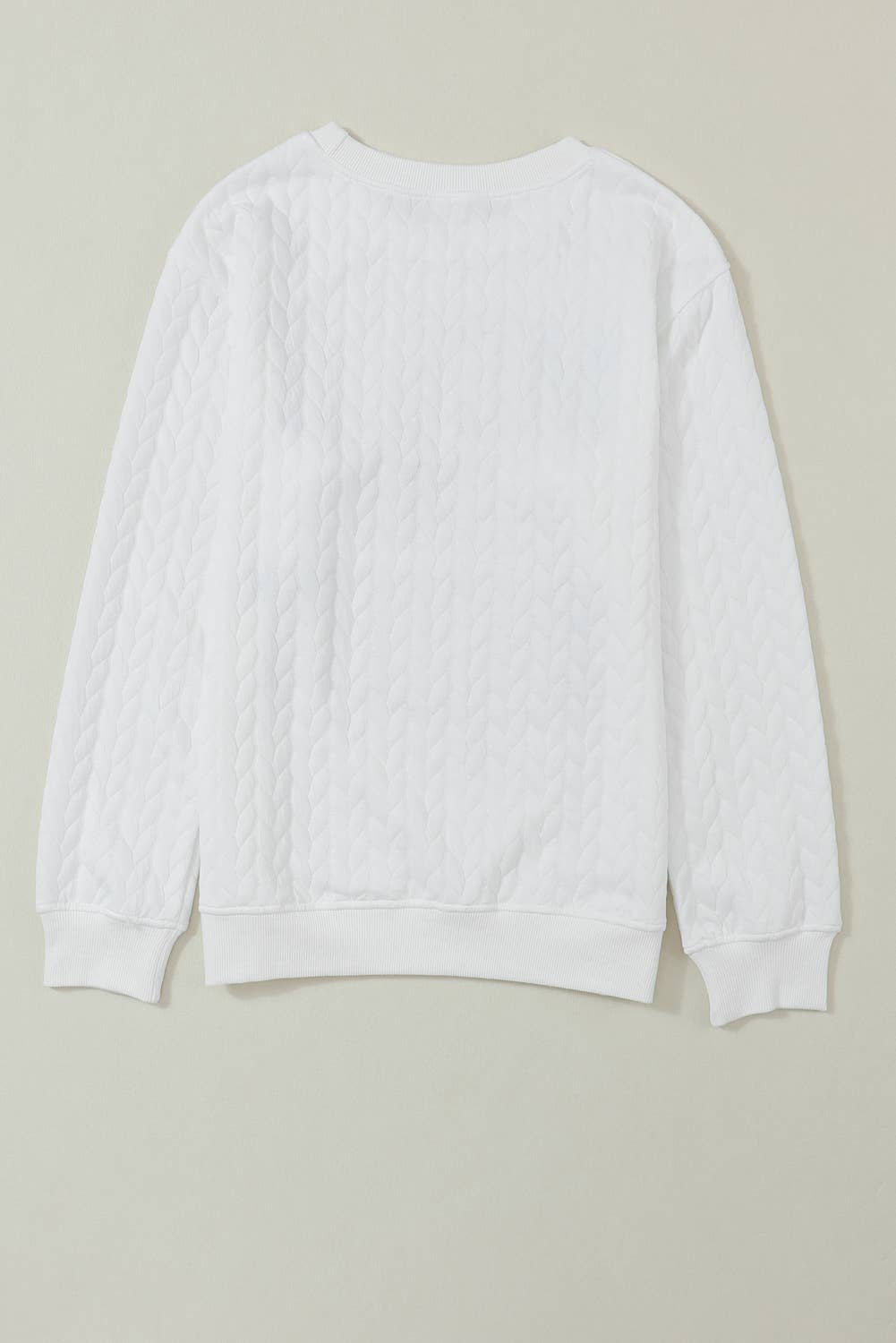 Merry and Bright Cable Knit Pullover Sweatshirt