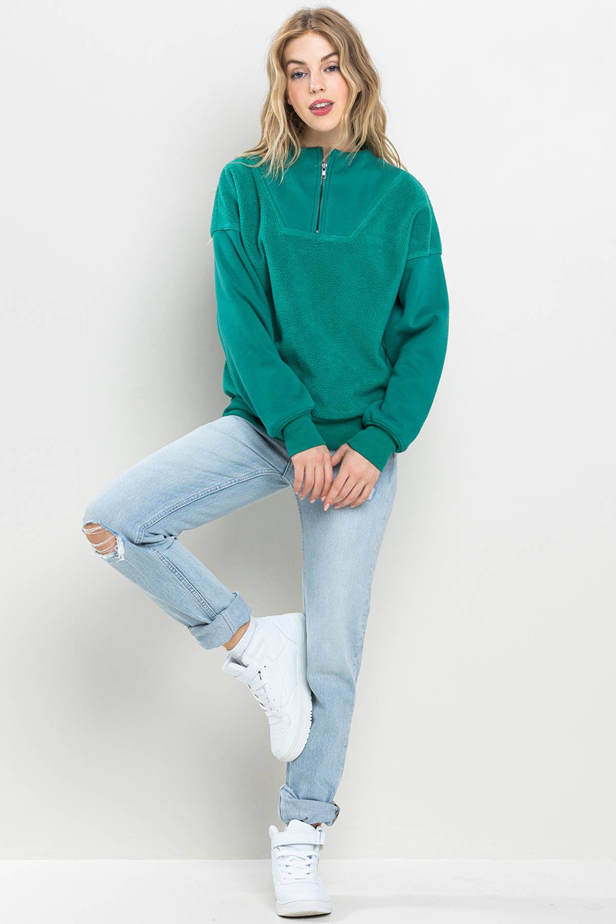 Green Fleece Quarter Zip