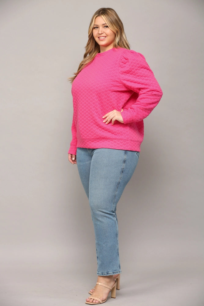 Textured Puff Sleeve Top