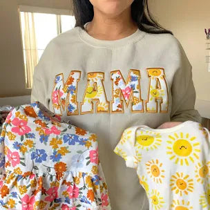 Mama Sweatshirt with Children's Clothing Applique
