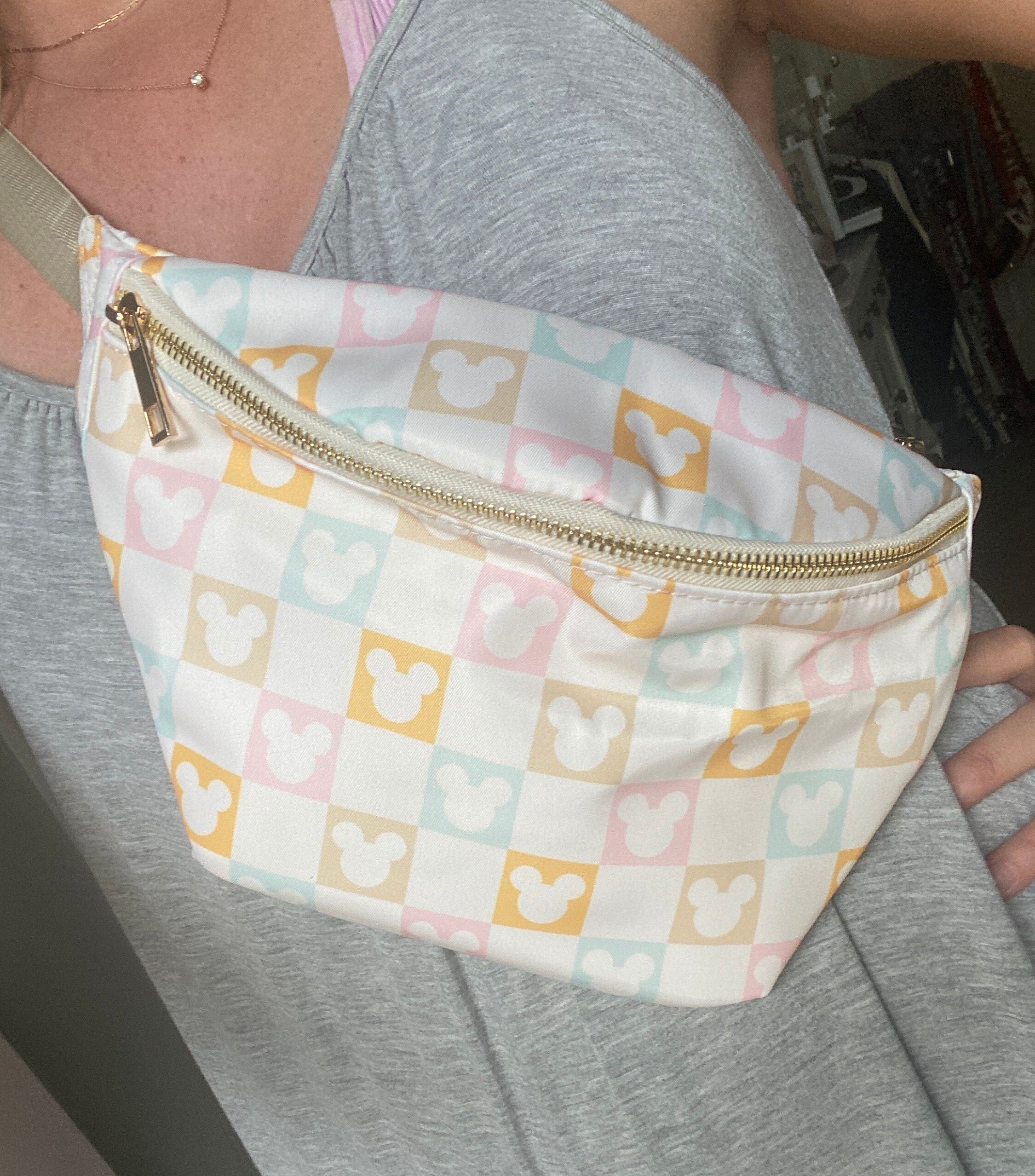 Pastel Checkered Mickey Mouse Jumbo Fanny Pack